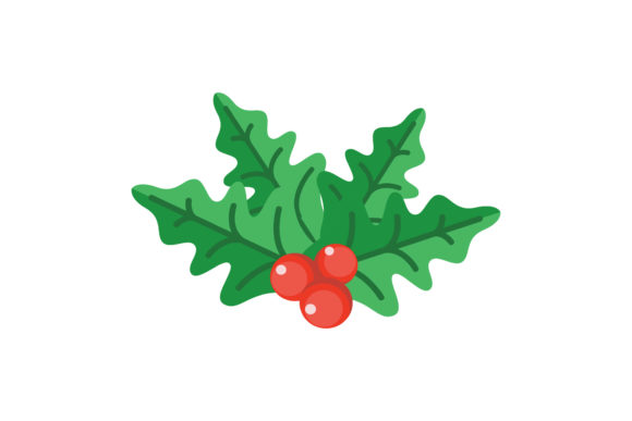 Christmas Festive Mistletoe Decoration: Premium Illustrations