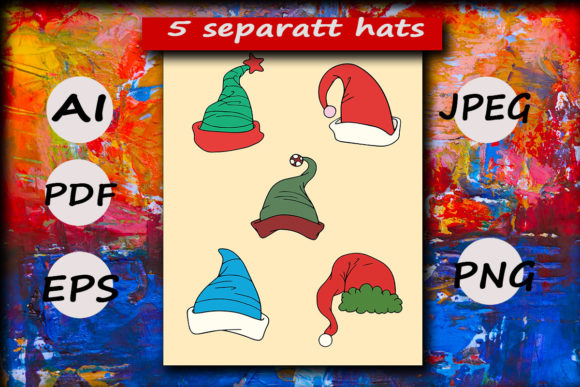 Christmas Hats 2: Festive Illustrations for Branding