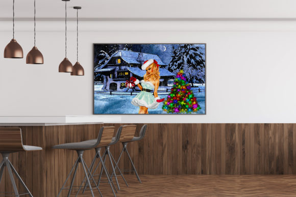 Christmas Landscape Watercolor Artwork: Premium Illustrations