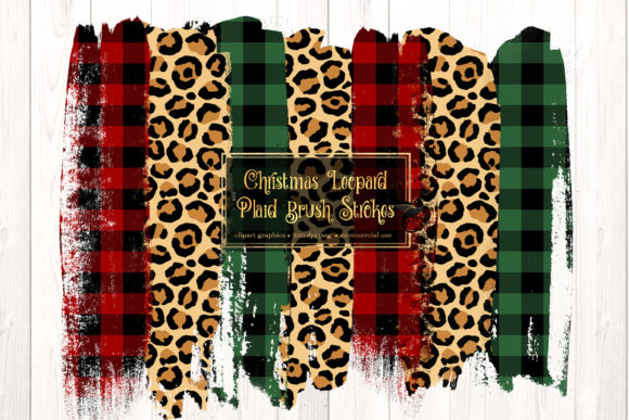 Christmas Leopard Brush Strokes PNG: Festive Illustrations
