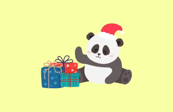 Christmas Panda Cute Illustrations for Crafters