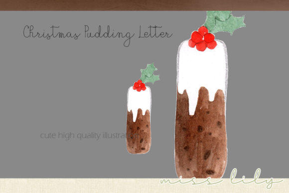 Christmas Pudding Letter I: Festive Illustrations
