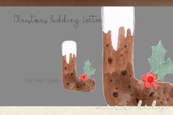 Christmas Pudding Letter L: Festive Illustrations