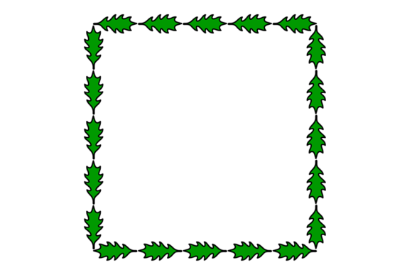 Christmas Square Frame of Holly Leaves: Festive Illustrations