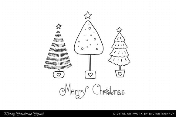 Christmas Tree Doodle: Festive Illustrations for Design