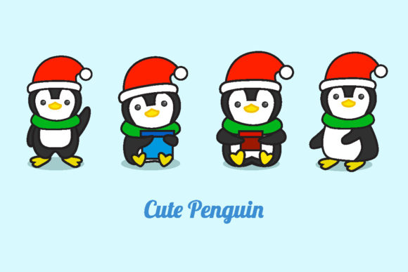 Cute Penguin Cartoon Christmas Illustrations Review