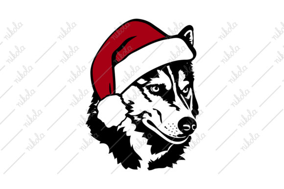 Husky Santa Hat Christmas Svg Dog: Festive Illustrations