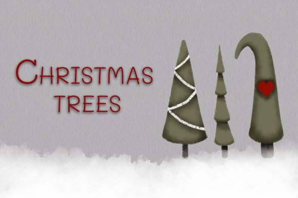 Muted Christmas Trees: Perfect Holiday Illustrations