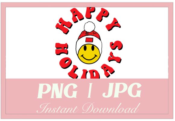 Retro Smiley Face Christmas Beanie: Fresh Illustrations