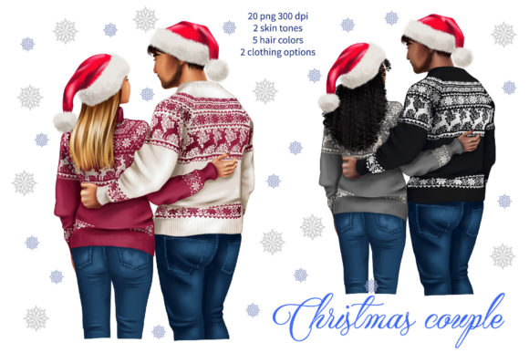 Review: Christmas Clipart Back View Couple PNG for Embroidery