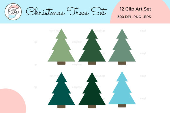 Review: Christmas Tree Clip Art Set Simple for Holiday Embroidery