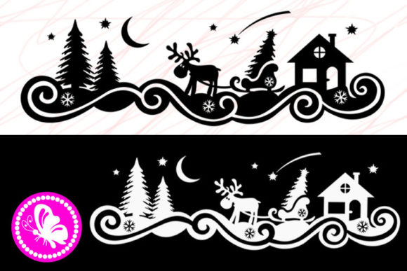 Winter Clip Art Christmas Deer Tree Svg: Festive Illustrations